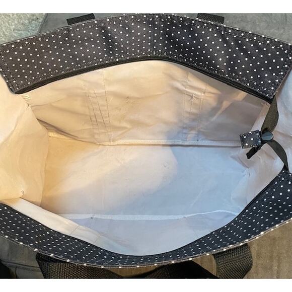 Thirty One Zip Top Organizing Utility Tote Small 15" Ditty Dot Polka Dot 31 ZOUT - Picture 8 of 16